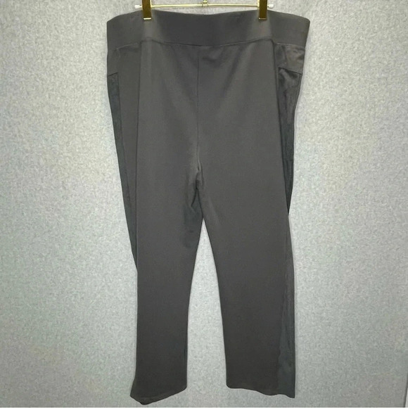 Logo by Lori Goldstein Gray Velour Leg Panel Elastic Waist Pull On Pants - Picture 3 of 5